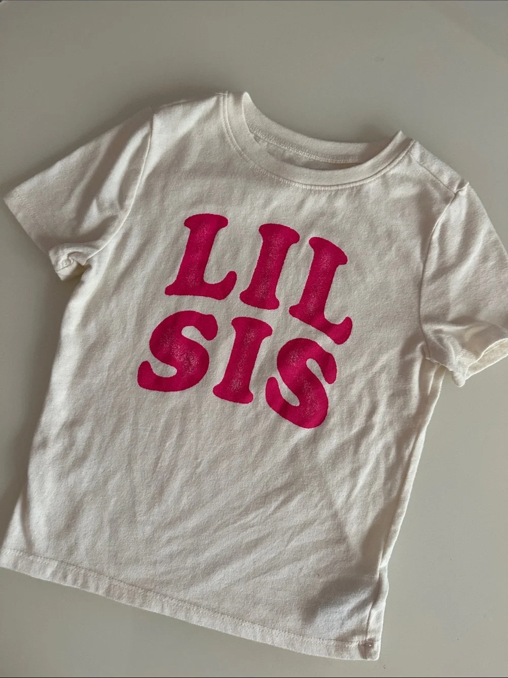Old Navy White Short Sleeve Tee with Hot Pink 
